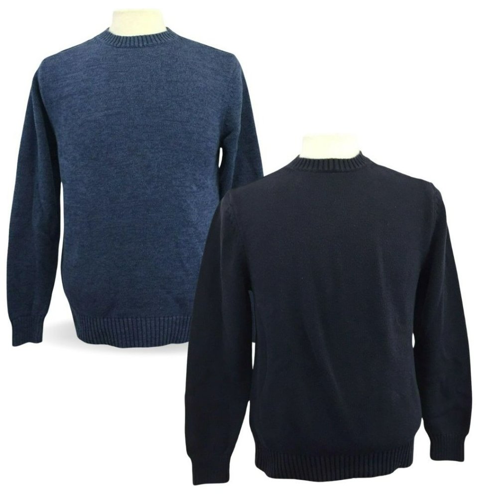 LOT 2 St Johns Bay S Pullover Sweaters Mens Crewneck Blue L/S Small